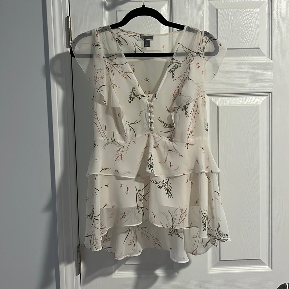 White Floral Blouse
